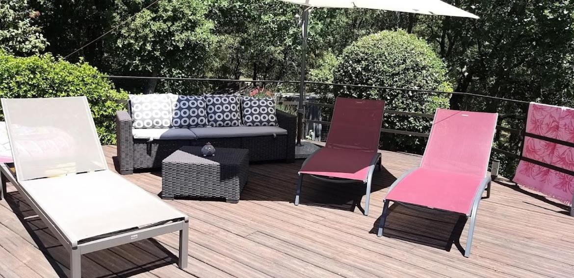 Roulotte Romantique Avec Piscine En Cevennes Monteils (Gard) Exterior foto